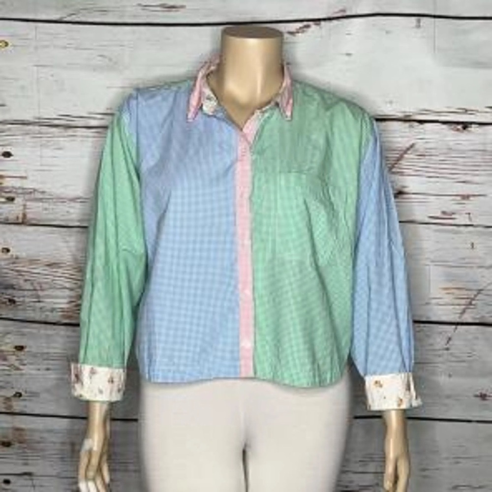 American eagle colour block oxford shirt L
